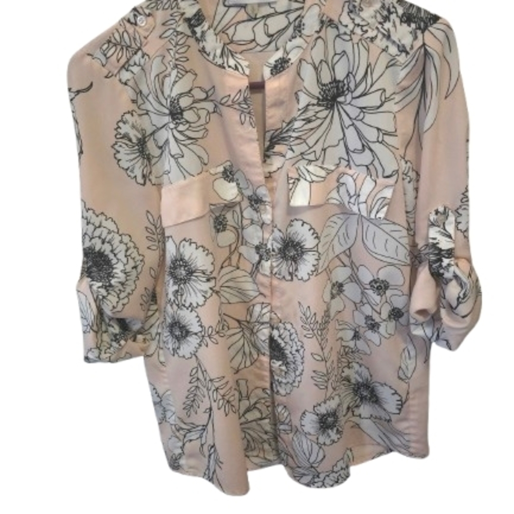 Calvin Klein Pink Floral Button Down Shirt